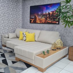 Sofá Rovere Retrátil 2 Módulos com Chaise Longue Esquerda* D'confort Design Suede Cinza 70 - 3