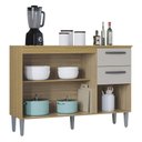 Ver imagem 6 de Balcão Cozinha c/ Tampo 2 Pt 3 Gv Livy Z46 Damasco/Off White - Mpozenato