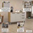 Ver imagem 2 de Balcão Cozinha c/ Tampo 2 Pt 3 Gv Livy Z46 Damasco/Off White - Mpozenato