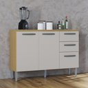 Ver imagem 5 de Balcão Cozinha c/ Tampo 2 Pt 3 Gv Livy Z46 Damasco/Off White - Mpozenato