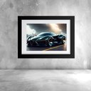 Ver imagem 1 de Quadro Carro Esportivo Preto Horizontal - 60x48cm:moldura Preta