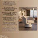 Ver imagem 7 de Poltrona Orgânica Giratoria Redonda Sala Venus Confortável Elegante Sapatas Plásticas Linho Off Whit