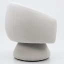 Ver imagem 4 de Poltrona Orgânica Giratoria Redonda Sala Venus Confortável Elegante Sapatas Plásticas Linho Off Whit