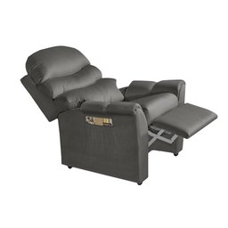 Poltrona Do Papai Reclinável Com Porta Objetos Sued Liso Cinza Luapa Estofados - 2