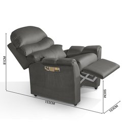 Poltrona Do Papai Reclinável Com Porta Objetos Sued Liso Cinza Luapa Estofados - 5