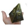 Pirâmide Do Egito De Metal Cofre Dos Deuses Pedras Azuis - Dourado - 1
