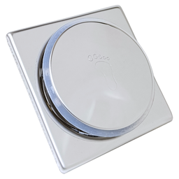 Kit 02 Ralo Click Banheiro Inox Quadrado 10x10 Cromado - 3 Kit 02 Ralo Click Banheiro Inox Quadrado 10x10 Cromado - 3