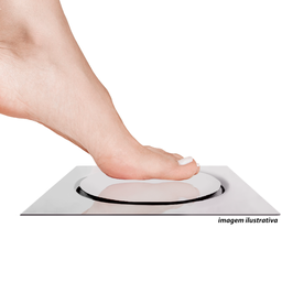 Kit 02 Ralo Click Banheiro Inox Quadrado 10x10 Cromado - 8 Kit 02 Ralo Click Banheiro Inox Quadrado 10x10 Cromado - 8