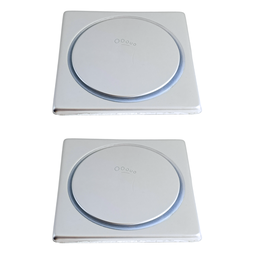 Kit 02 Ralo Click Banheiro Inox Quadrado 10x10 Cromado - 1 Kit 02 Ralo Click Banheiro Inox Quadrado 10x10 Cromado - 1