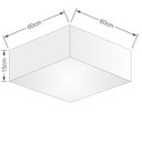Ver imagem 2 de Plafon Quadrado Vivare Md-3052 Cúpula em Tecido 15/60x60cm - Bivolt - Palha - Bivolt