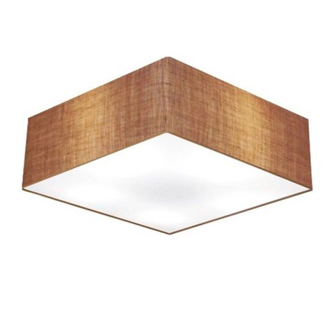 Plafon Quadrado Vivare Md-3052 Cúpula em Tecido 15/60x60cm - Bivolt - Palha - Bivolt