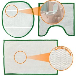Tapetes para Banheiro de Microfibra Antiderrapante Soft Ball Short 3 Peças - Rio Home Verde Claro - 2