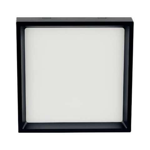 Plafon Led Deep Sobrepor Quadrado Recuado 17w 3000k 1300lm Preto Abs-stella