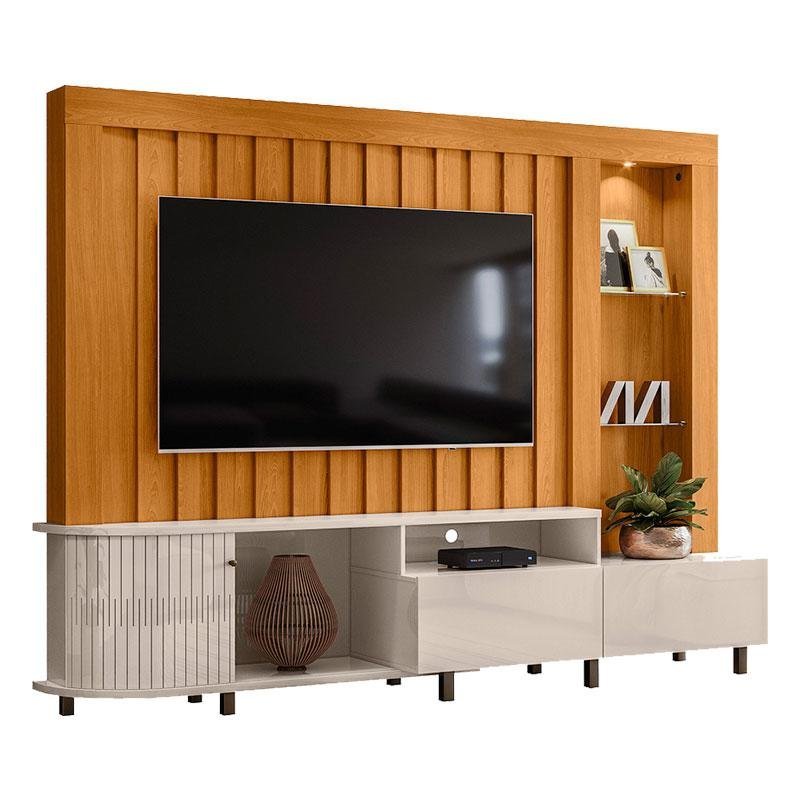 Estante Home Theater Le Mans Cinamomo Off White – Madetec - 1