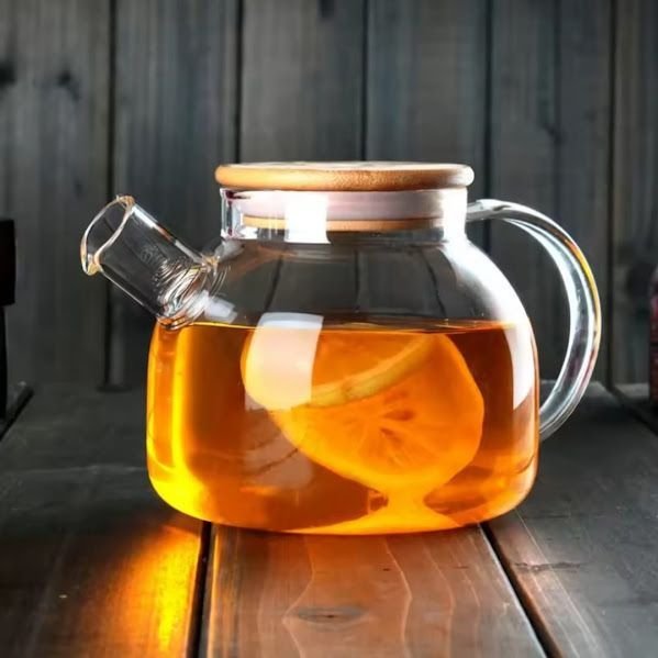 Chaleira Bule com Infusor Vidro 1,3 Litros Tampa Bambu - 3