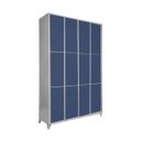 Ver imagem 1 de Armário Roupeiro Locker de Aço 12 Portas Vestiário Azul Marinho com Chave