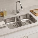 Ver imagem 2 de Cuba Dupla 26l Tramontina Isis 78x40cm Inox Escovado