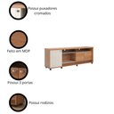 Ver imagem 4 de Rack para Tv até 75 Polegadas Dallas com 3 Portas e Rodízios Lukaliam