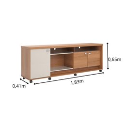 Rack para Tv até 75 Polegadas Dallas com 3 Portas e Rodízios Lukaliam - 3