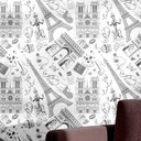 Ver imagem 1 de Papel De Parede Adesivo Pontos Turísticos Países Preto e Branco Lavável