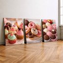 Ver imagem 2 de Kit 3 Quadro Decorativo Confeitaria Doceria Donuts Doces 28x20cm