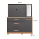 Ver imagem 3 de Guarda Roupa Solteiro Vivacce 4 Portas de Bater com Espelho e Cômoda Ilhabela 4 Gavetas MDP