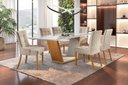 Ver imagem 1 de Sala de Jantar Madeira Maciça com 6 cadeiras 1,80x1,0m - Alfa - Requinte Salas