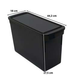 Caixa Organizadora Multiuso com Tampa para Pasta Suspensa e Objetos - Preto - 2