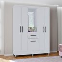 Ver imagem 4 de Guarda Roupa Solteiro Atlas Capelinha 5 Portas Branco Brilho - Poquema