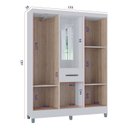 Ver imagem 3 de Guarda Roupa Solteiro Atlas Capelinha 5 Portas Branco Brilho - Poquema