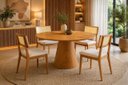 Ver imagem 1 de Sala de Jantar Redonda 4 Cadeiras Maciça Toscana- Imperial