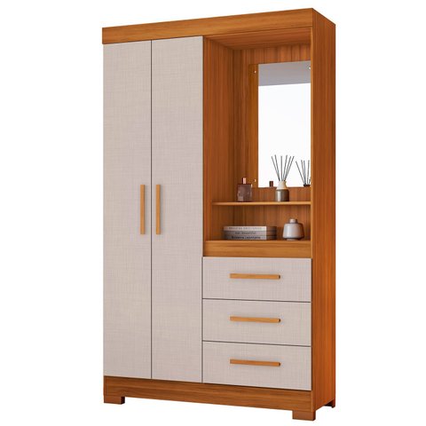 Guarda-roupa Nt 6020 Freijo com Off White - Notavel