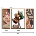 Ver imagem 5 de Kit 3 Quadros Decorativos Abstrato Flores Sala Quarto