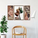 Ver imagem 3 de Kit 3 Quadros Decorativos Abstrato Flores Sala Quarto
