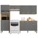 Ver imagem 1 de Cozinha Compacta com Balcão 251cm Louis K02 Freijó/gris - Mpozenato
