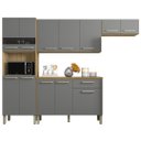 Ver imagem 6 de Cozinha Compacta com Balcão 251cm Louis K02 Freijó/gris - Mpozenato