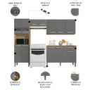 Ver imagem 3 de Cozinha Compacta com Balcão 251cm Louis K02 Freijó/gris - Mpozenato