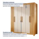 Ver imagem 5 de Guarda Roupa Casal 6 Portas 2 Gavetas 100% MDF Norten Marrom/Cinamomo/Off White