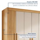 Ver imagem 3 de Guarda Roupa Casal 6 Portas 2 Gavetas 100% MDF Norten Marrom/Cinamomo/Off White