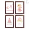 Kit com 4 Quadros Decorativos Infantil Ursinha Princesa:Tabaco - 1