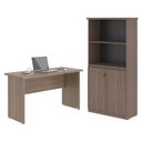 Ver imagem 1 de Escrivaninha e Armario para Escritorio Mister Affara 2 Portas MDP 120cm Marrom Casah