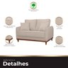 Sofa Sena 2 Lugares Base de Madeira para Sala Hotel Linho Palha - 8