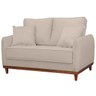 Sofa Sena 2 Lugares Base de Madeira para Sala Hotel Linho Palha - 3