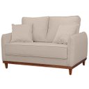 Ver imagem 3 de Sofa Sena 2 Lugares Base de Madeira para Sala Hotel Linho Palha