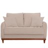 Sofa Sena 2 Lugares Base de Madeira para Sala Hotel Linho Palha - 1
