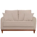 Ver imagem 1 de Sofa Sena 2 Lugares Base de Madeira para Sala Hotel Linho Palha