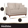 Sofa Sena 2 Lugares Base de Madeira para Sala Hotel Linho Palha - 7