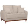 Sofa Sena 2 Lugares Base de Madeira para Sala Hotel Linho Palha - 2