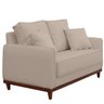 Sofa Sena 2 Lugares Base de Madeira para Sala Hotel Linho Palha - 4