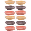 Ver imagem 1 de 12 Travessas Lyor Petiscos Bowls de Bambu Coloridos 14,5x3cm Sobremesas